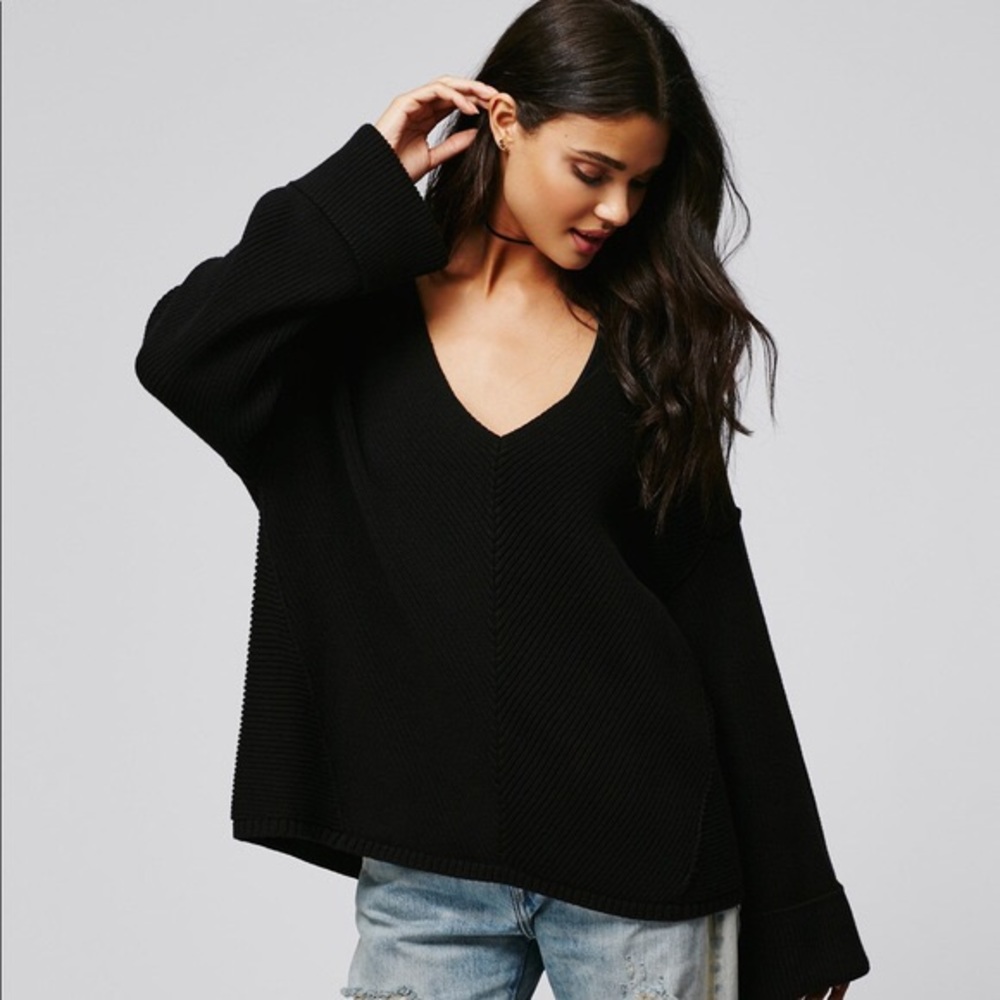 Free People La Brea V-Neck Sweater